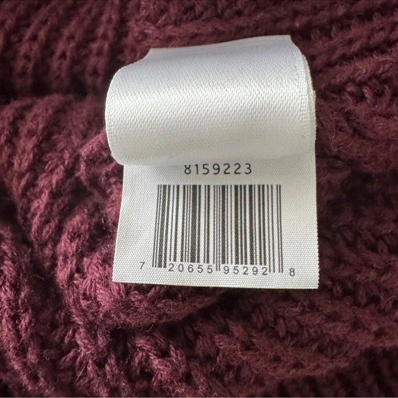 1. STATE Chucky Sweater Colorblock Chevron Knit Crewneck SZ M Burgundy Pink Gray - Picture 6 of 7